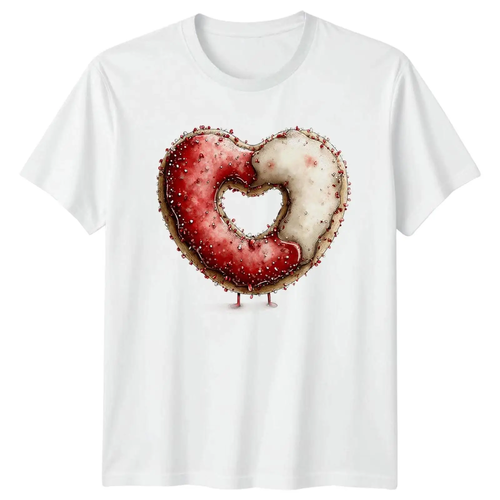 Herzförmiges Donut Food Grafik - Vintage Fashion Herren 评论和价格