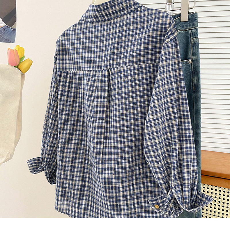 Korean-style Vintage Plaid Shi - Usa Vintage Fashion 评论和价格