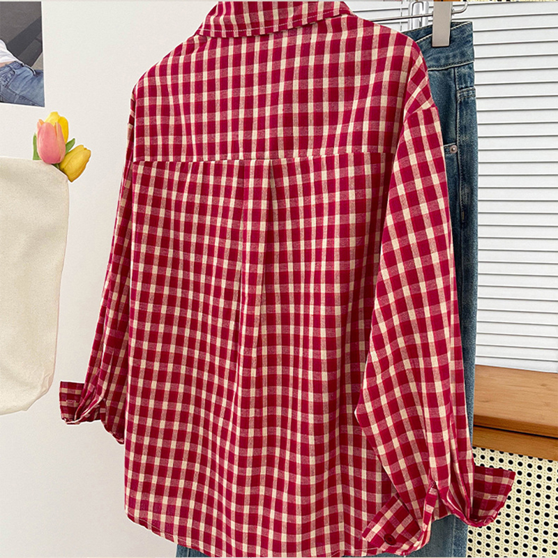Korean-style Vintage Plaid Shi - Usa Vintage Fashion 评论和价格