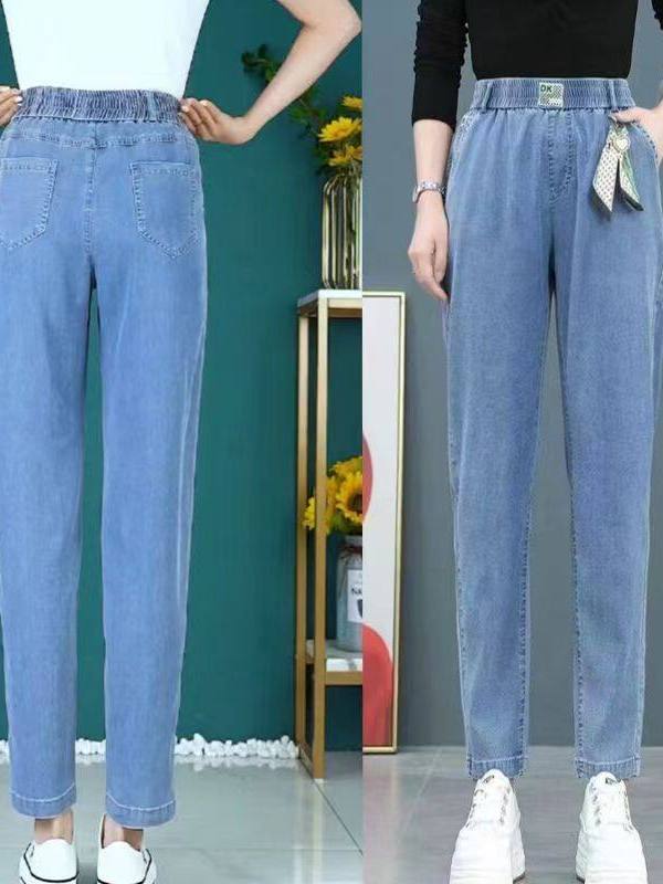 High Waist Straight Leg Ice Si - Mom Jean High Rise 评论和价格