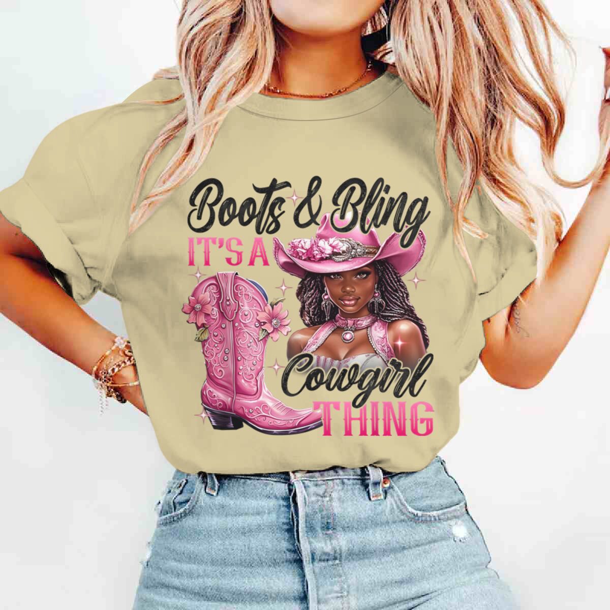 Retro Boots & Bling its a Cowg - Tie Dye Shirt Vintage 评论和价格