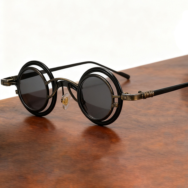 Metal Rotundity Punk Sunglasse - Vintage Fashion Vogue 评论和价格