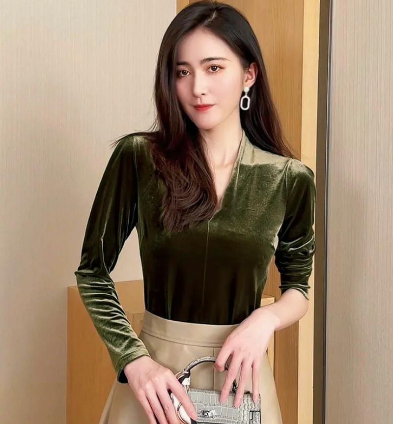 Fashion elegant V-neck long sl - Vintage Fashion Plus Size 评论和价格