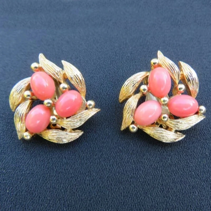 Vintage Inlay Pink Stone Flowe - Vintage Fashion Vogue 评论和价格