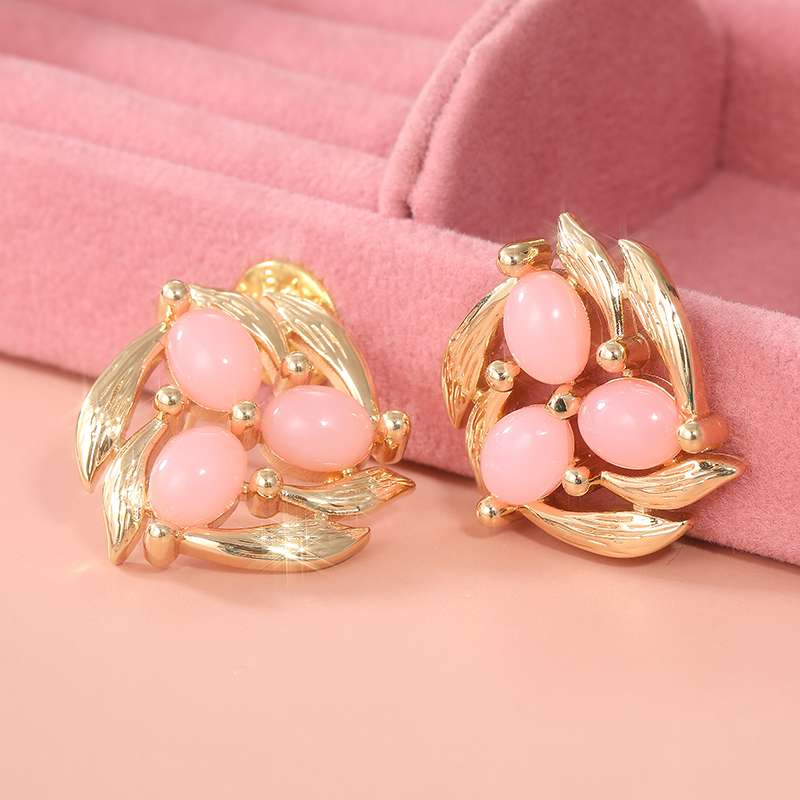 Vintage Inlay Pink Stone Flowe - Vintage Fashion Vogue 评论和价格