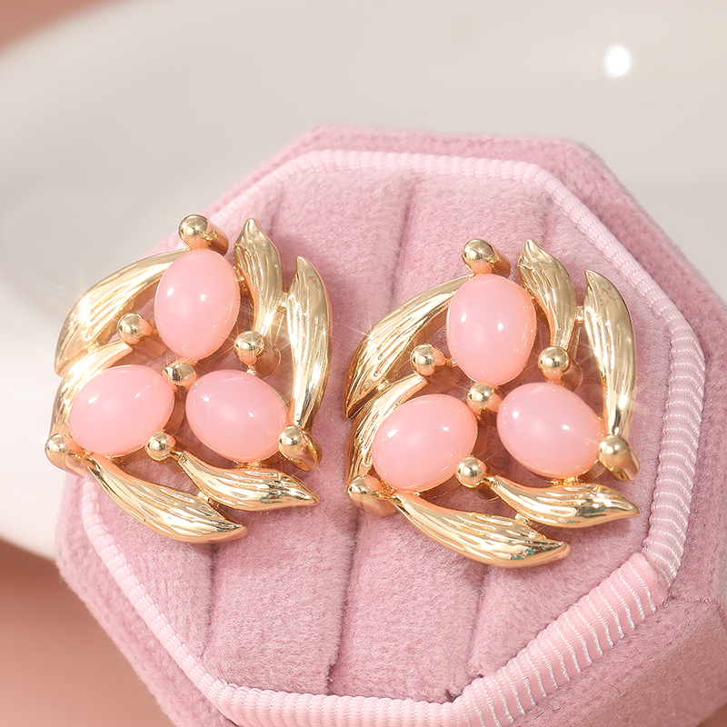 Vintage Inlay Pink Stone Flowe - Vintage Fashion Vogue 评论和价格