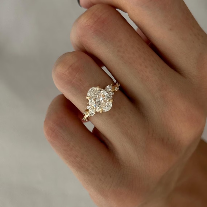 CxsJeremy IGI EF VS-VVS Oval C - Vintage Fashion Rings For Women 评论和价格
