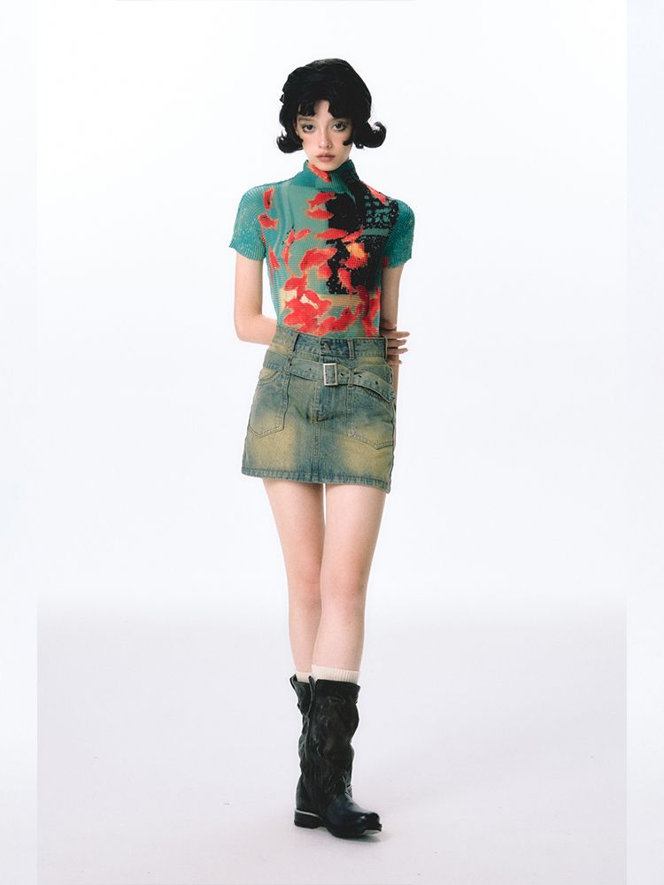 Onalippa Pleated Goldfish Elas - Tie Dye Shirt Vintage 评论和价格