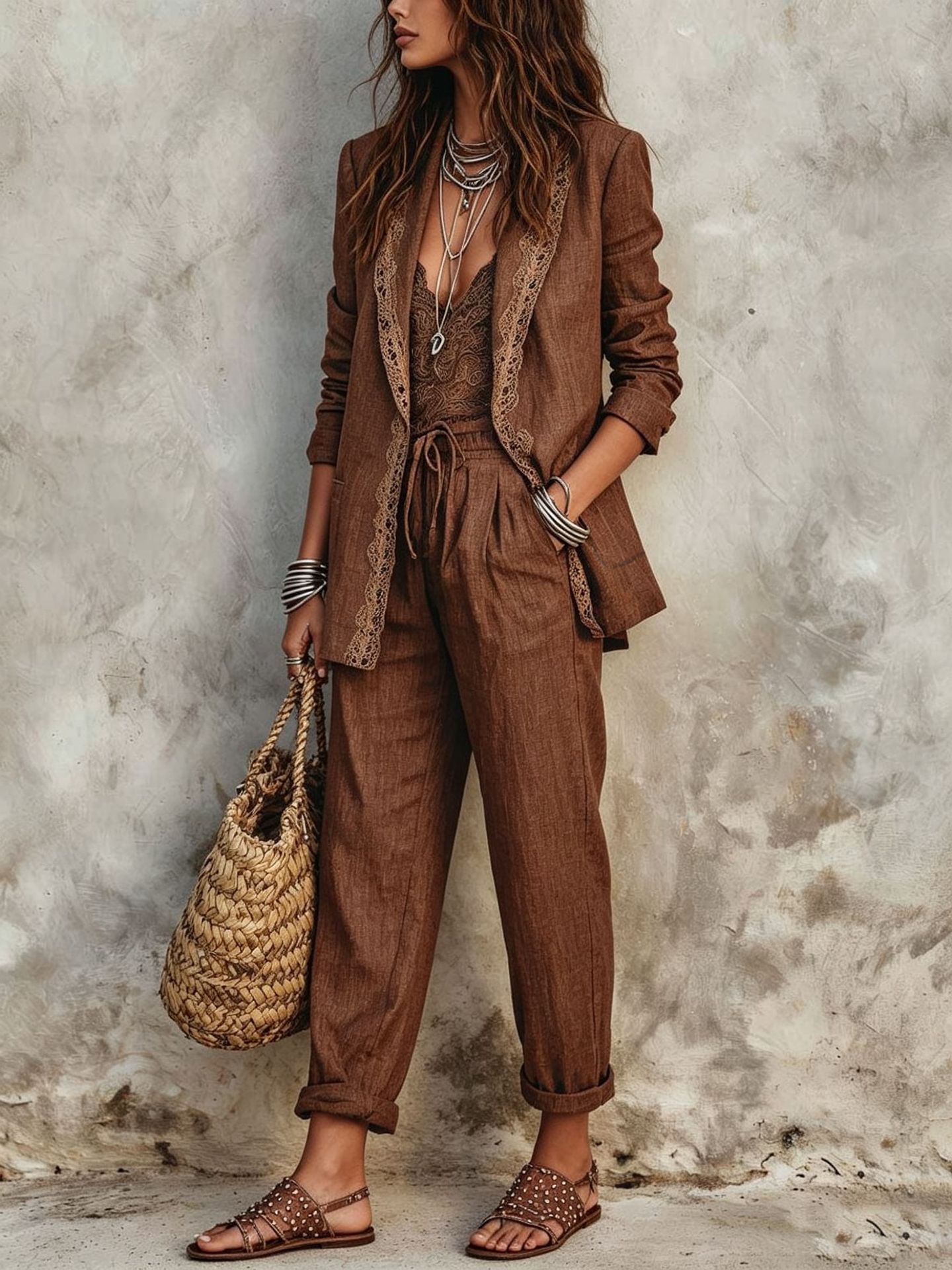 Casual Blazer Two Piece Set Wo - Usa Vintage Fashion 评论和价格