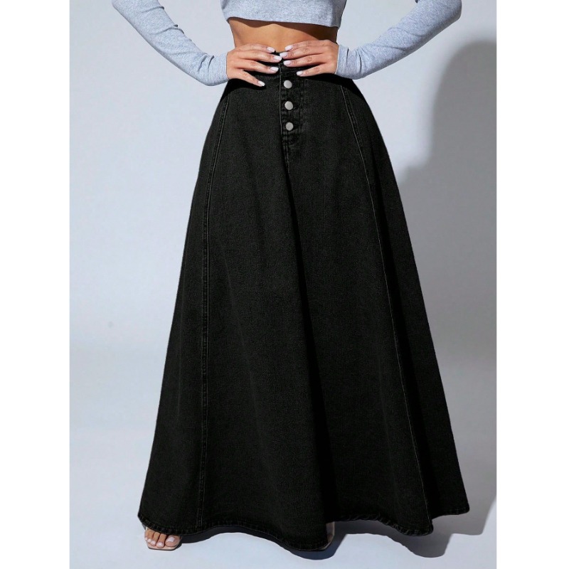 plus Size Women's Black Denim  - Vintage Fashion Plus Size 评论和价格