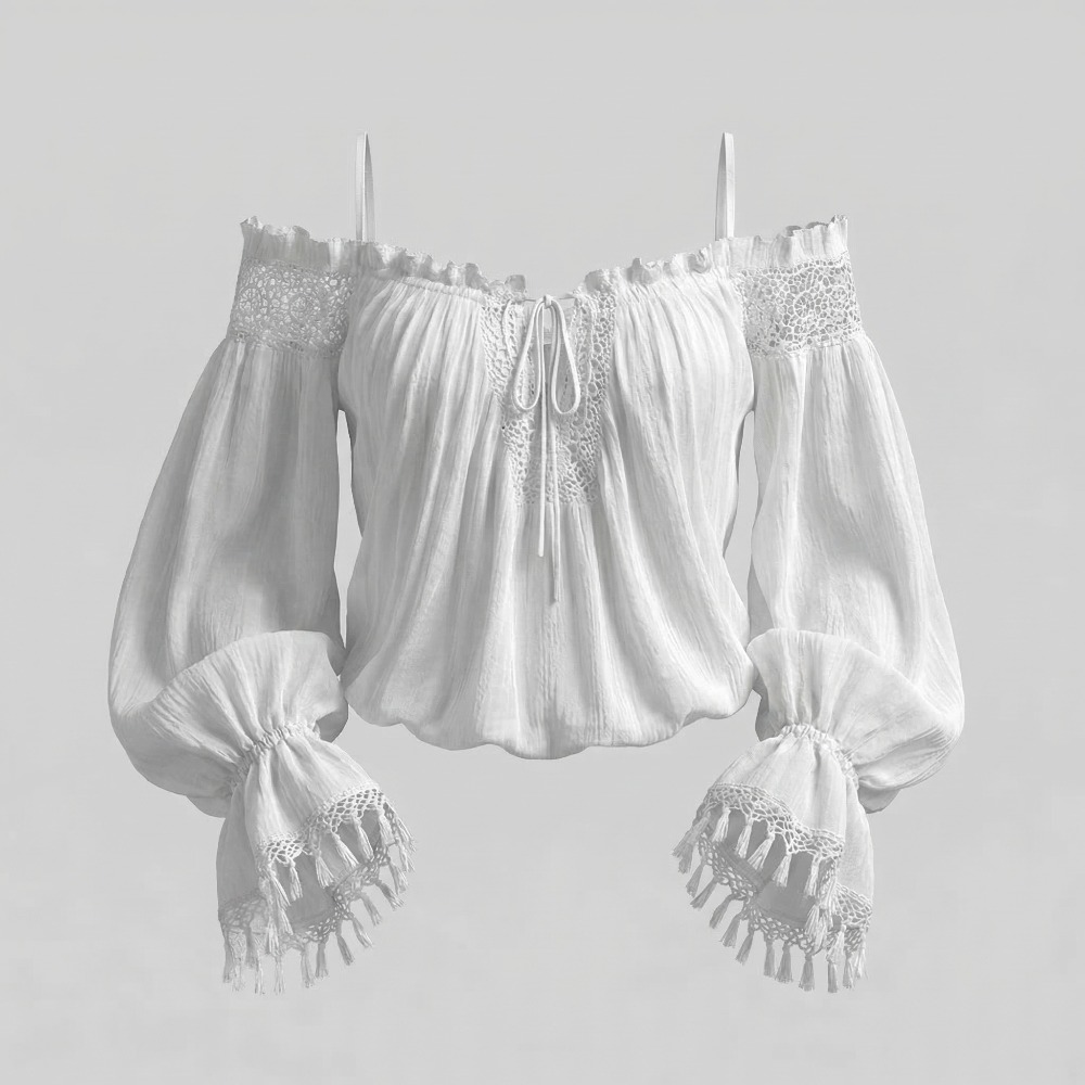 Women's Boho Off Shoulder Blou - Crochet Top Boho 评论和价格