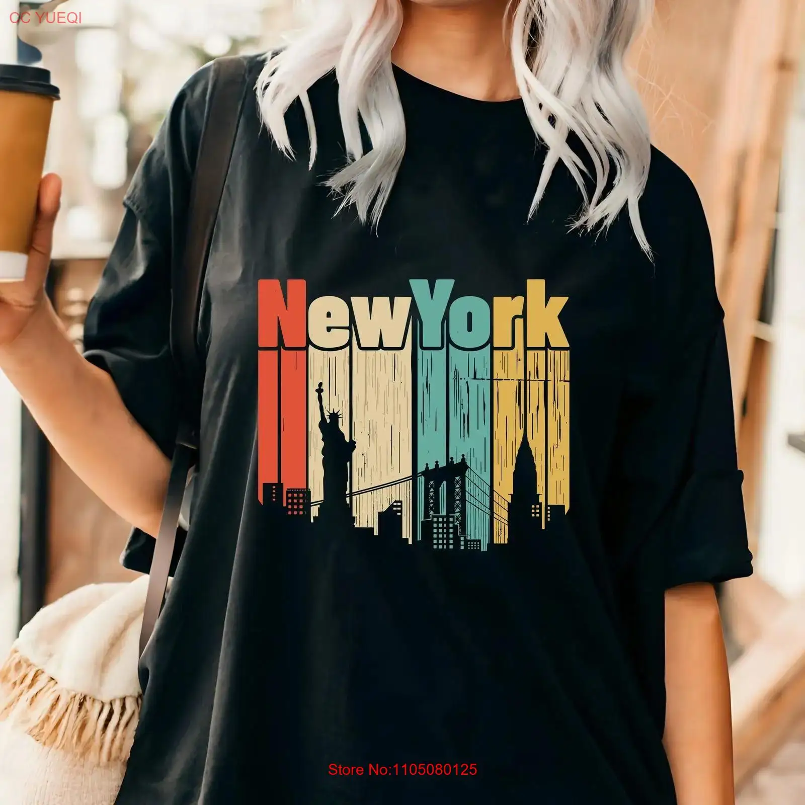 New York retro T shirt USA Tra - Vintage Fashion New York 评论和价格