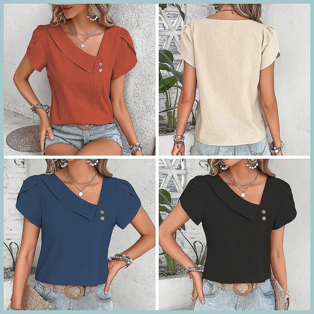 2024 Summer Vintage Solid Colo - Usa Vintage Fashion 评论和价格