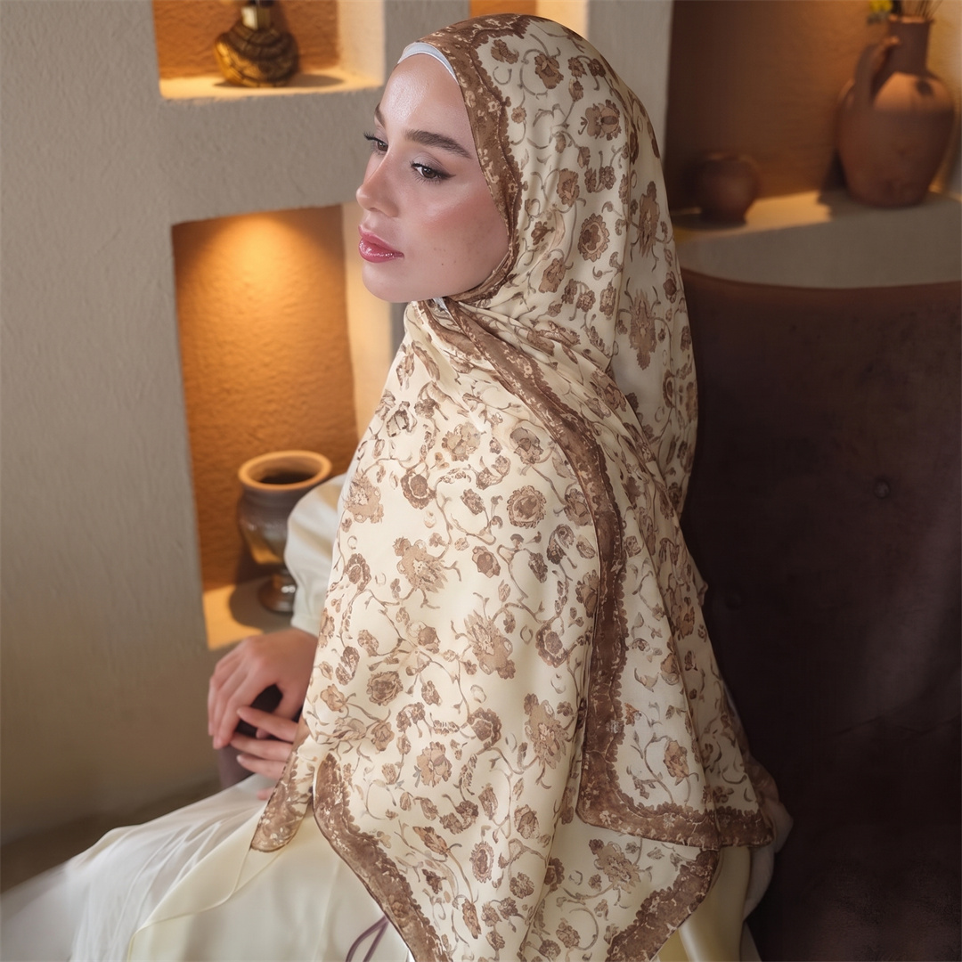 Vintage Floral Print Hijab Sof - Vintage Fashion For Women 评论和价格